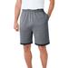 Men's Big & Tall Layered Look Lightweight Jersey Shorts by KingSize in Heather Gunmetal (Size XL)