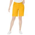 Plus Size Women's Classic Cotton Denim Shorts by Jessica London in Sunset Yellow (Size 12 W) 100% Cotton Jean