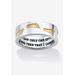 Women's Gold Ion-Plated Stainless Steel Two-Tone "Footprints in the Sand" Ring by PalmBeach Jewelry in Stainless Steel (Size 8)