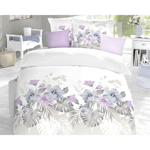 schlafgut »Aloha« Mako-Satin Bettwäsche 6378-407 viola 135x200 cm