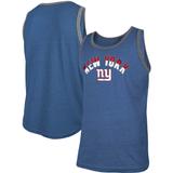 Men's New Era Heathered Royal York Giants Ringer Tri-Blend Tank Top