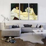 ARTCANVAS Olympia 1863 by Edouard Manet - 3 Piece Wrapped Canvas Painting Print Set Metal in Brown/Green | 40 H x 60 W x 0.75 D in | Wayfair