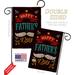 Breeze Decor Hooray Father's Day 2-Sided Polyester 13 x 19 in. Flag set in Black/Blue/Red | 18.5 H x 13 W x 0.1 D in | Wayfair