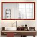 Hensel Distressed Bathroom/Vanity Mirror in Red/Gray/Yellow Laurel Foundry Modern Farmhouse® | 35.5 H x 57 W x 1 D in | Wayfair