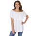 Plus Size Women's Off Shoulder Ruffle Tee by Woman Within in White (Size 34/36) Shirt