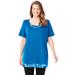 Plus Size Women's Layered-Look Print Tunic by Woman Within in Bright Cobalt Tie-dye (Size 26/28)
