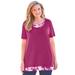 Plus Size Women's Layered-Look Print Tunic by Woman Within in Raspberry Tie-dye (Size 22/24)