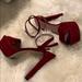 Gucci Shoes | Gucci Red Maroon Suede Ankle Wrap Heels | Color: Red | Size: 40