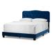 Artan Navy Blue Velvet Queen Bed with Button Tufting - Glamour Home GHUB-1387