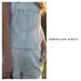 American Eagle Outfitters Jeans | Aeo White Short Overalls | Color: Blue/White | Size: Xxs