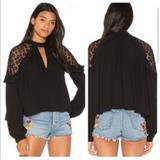 Free People Tops | Free People A Little Bit Of Love Top Blouse | Color: Black | Size: S