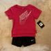 Nike Matching Sets | Nike Girls Outfit Size 3t | Color: Black/Pink | Size: 3tg