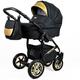 Lux4Kids Pram Pushchair Stroller 3in1 Car seat Car seat Baby seat Sports seat Isofix Golden Glow Black Onyx 2in1 Without car seat
