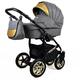 Lux4Kids Pram Pushchair Stroller 3in1 Car seat Car seat Baby seat Sports seat Isofix Golden Glow Black Flaxen 3in1 with car seat