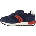 Geox Boy's J Alben Boy Sneakers, Navy Red, 1 UK Child