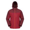 Mountain Warehouse Brisk Extreme Mens Waterproof Jacket - Adjustable Cuffs & Hood, Taped Seams Rain Coat, Breathable Jacket - for Autmn, Camping in Cold Weather Dark Red M