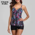 Charmgrilled-Tankini vintage à imprimé floral pour femme maillot de bain rembourré tenue de plage