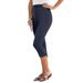 Plus Size Women's Essential Stretch Capri Legging by Roaman's in Navy (Size 26/28)