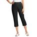 Plus Size Women's The Hassle-Free Soft Knit Capri by Woman Within in Black (Size 16 W)