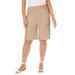 Plus Size Women's Linen Short by Jessica London in New Khaki (Size 14 W)