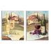 East Urban Home Vino Toscano - 2 Piece Painting Print Set on Canvas in Indigo/White | 12 H x 20 W x 1.75 D in | Wayfair