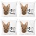 East Urban Home Ambesonne Bulldog Throw Pillow Cushion Case Pack Of 4, Design Of I Love My Frenchie Calligraphy w/ A Dog Portrait & A Paw Print | Wayfair