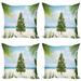 East Urban Home Ambesonne Christmas Decorative Throw Pillow Case Pack Of 4, Tree Tinsel & Ornaments Tropical Island Sandy Beach Party Theme | Wayfair