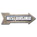 SignMission West Virginia Arrow Removable Decal Funny Home Décor 18" Wide Plastic/Acrylic in Brown/White | 8 H x 24 W x 1 D in | Wayfair