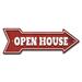 SignMission Open House Arrow Removable Decal Funny Home Décor 18" Wide Plastic/Acrylic in Red/White | 6 H x 18 W x 1 D in | Wayfair RD-A-999694