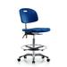 Inbox Zero Newport Industrial Polyurethane Clean Room Chair - High Bench Height Aluminum/Upholstered in Blue/Gray | 50 H x 24 W x 25 D in | Wayfair