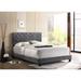 House of Hampton® Castilla Tufted Upholstered Standard Bed Wood in Gray/White/Brown | 48 H x 58 W x 77 D in | Wayfair