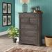 Hetton 5 Drawer 40" W Chest Wood in Brown Laurel Foundry Modern Farmhouse® | 56 H x 40 W x 19 D in | Wayfair AA858808396D44F8A7AAA8FA82B81454