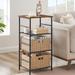 17 Stories Aymeline Iron Nightstand in Wood/Metal in Brown | 33.4 H x 17.3 W x 13.3 D in | Wayfair B4E89E71D3EA44599DFE157EEE13375C