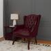 Darby Home Co Childersburg 29" W Vinyl Seat Reception Chair w/ Wood Frame Vinyl/Wood in Gray/Brown | 41.5 H x 29 W x 32 D in | Wayfair