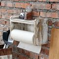 Gracie Oaks Kitchen Paper Towel Roll Holder w/ Shelf Wood in Brown/White | 8.25 H x 13 W x 5.5 D in | Wayfair B1969097A1F44446A2ABD56C1AE5068B