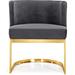 Everly Quinn Barnier Wingback Arm Chair Upholstered/Fabric in Gray/Yellow | 29.5 H x 24 W x 22 D in | Wayfair DF9B6C89749146B8A92DF27A65ECC70F