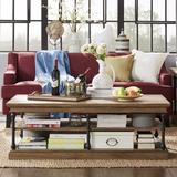 Greyleigh™ Kyler Floor Shelf Coffee Table w/ Storage Wood/Metal in Gray | 19.3 H x 55 W x 31.6 D in | Wayfair 2FC866C89045408B95C99CCF41B70644