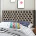 Charlton Home® Mendenhall Panel Headboard Upholstered/Metal/Polyester in Gray | 49.75 H x 62.5 W x 3.5 D in | Wayfair