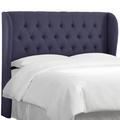 Wayfair Custom Upholstery™ Elsa Upholstered Wingback Headboard Cotton in Blue | 55 H x 65 W x 13 D in CSTM1507 22037602