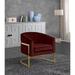 Barrel Chair - Everly Quinn Barnicle 30" Wide Barrel Chair Velvet/Fabric in Red | 30 H x 30 W x 29 D in | Wayfair EB527D7BCF504A548B25B242E2E59504