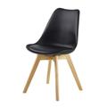 Chaise style scandinave noir ébène et hévéa