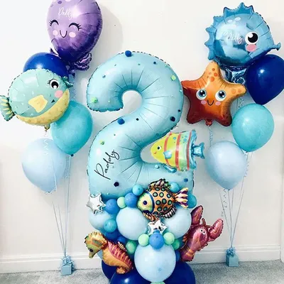 Ensemble de ballons animaux du monde marin et de l'océan décorations de fête d'anniversaire baby