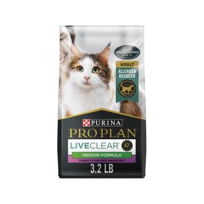 Purina Pro Plan LIVECLEAR Adult Indoor Formula Dry Cat Food, 3.2-lb bag
