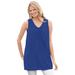 Plus Size Women's Perfect Sleeveless Shirred V-Neck Tunic by Woman Within in Ultra Blue (Size 1X)