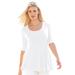 Plus Size Women's Stretch Cotton Peplum Tunic by Jessica London in White (Size 14/16) Top