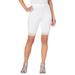 Plus Size Women's Essential Stretch Lace-Trim Short by Roaman's in White (Size 12)