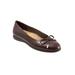 Women's Dellis Flat by Trotters in Dark Brown Croco (Size 6 1/2 M)