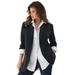 Plus Size Women's Boyfriend Blazer by Roaman's in Black (Size 22 W) Professional Jacket