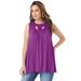 Plus Size Women's Crochet Ultra Femme Tank by Roaman's in Purple Magenta (Size 22/24) Top