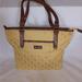 Nine West Bags | Nine & Co Handbag Yellow Fabric Brown Leather Trim | Color: Gold | Size: Medium